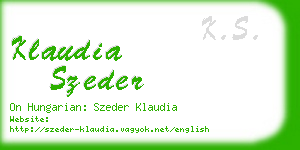 klaudia szeder business card